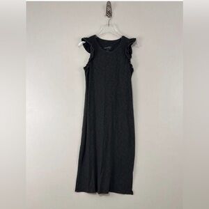 Universal Thread Charcoal Gray Ruffle Sleeve Midi Tank Dress